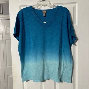 Chico's NWT Ombre Embroidered Dolman Women's Top